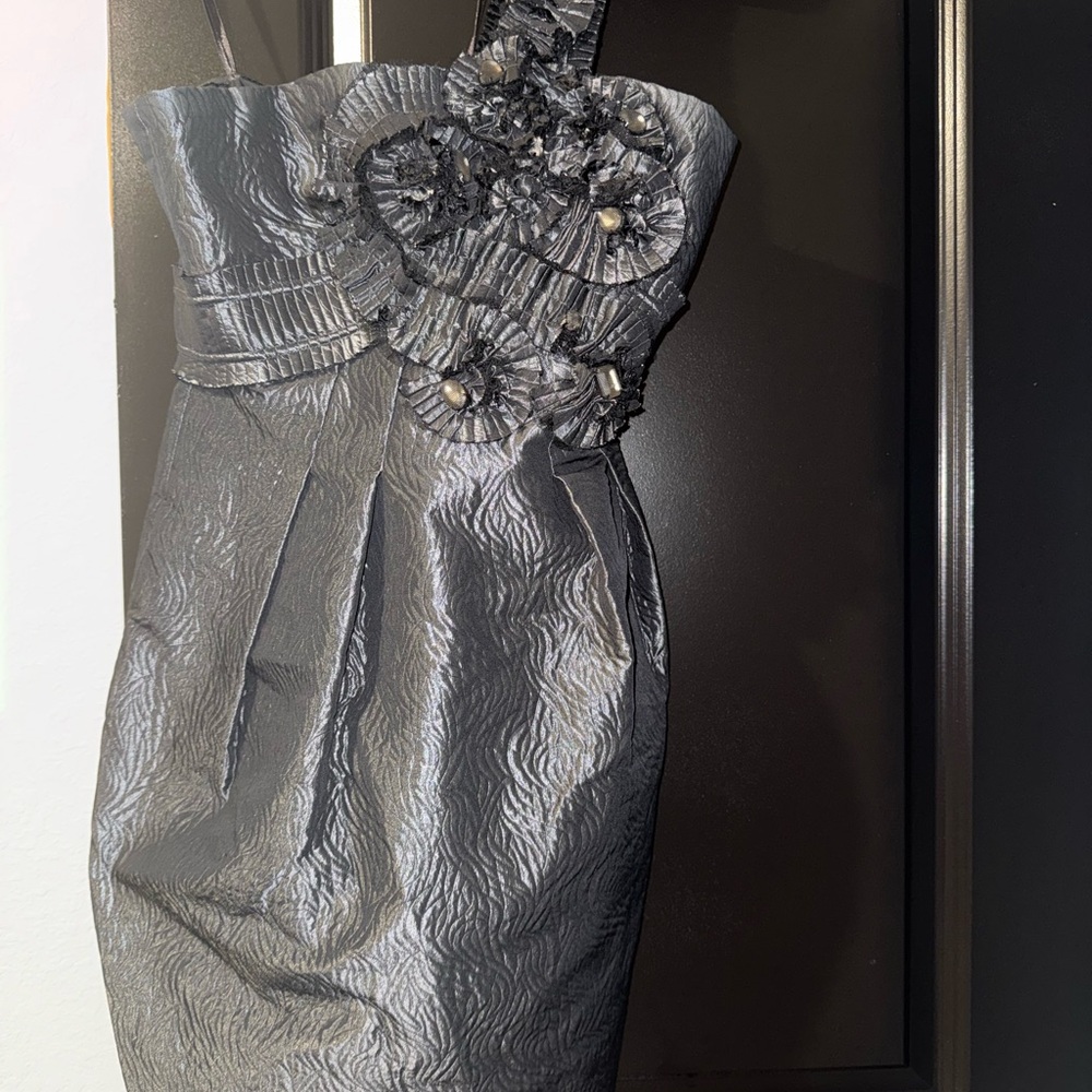 BCBGMaxAzria Silver One-Shoulder Dress